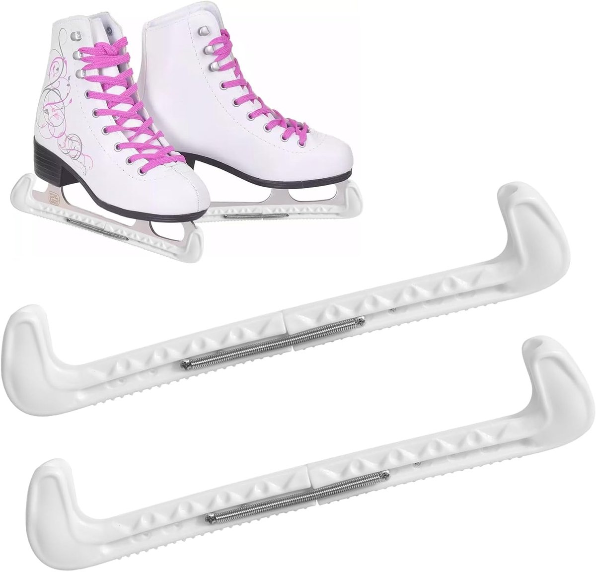 Schaatsbeschermer, verstelbare schaatsbescherming met veer, kunstschaatsen, accessoires, voor kunstschaatsen of hockey