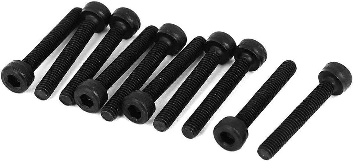 sourcingmap M3 x 20mm 12.9 Legering Staal Hex Zeshoek Socket Hoofd Cap Schroeven 10 stks
