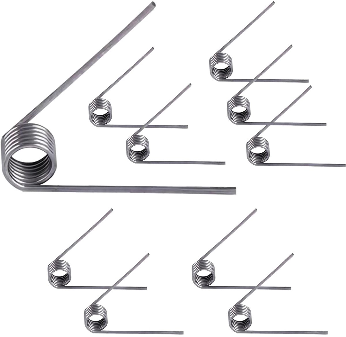 Torsieveren, Roestvrij Staal Torsieveer, Draaddiameter 0.7 mm, Buitendiameter 5 mm, 6 spoelen, Hoek 60 Graden