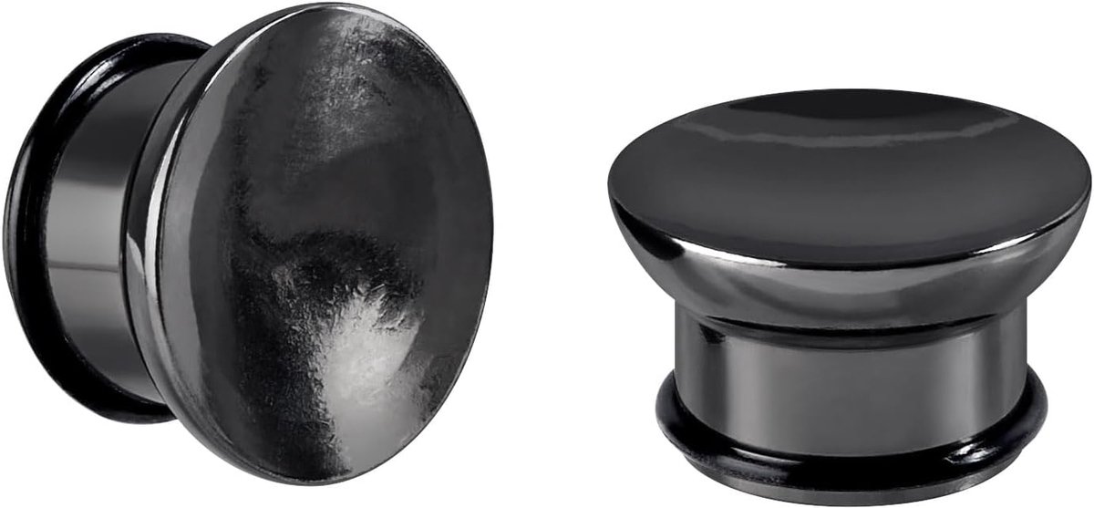 1 paar roestvrij stalen oorplugs, tunnels flesh double flared voor uitgerekte expander, oorpiercing sieraden (6 mm - 16 mm)
