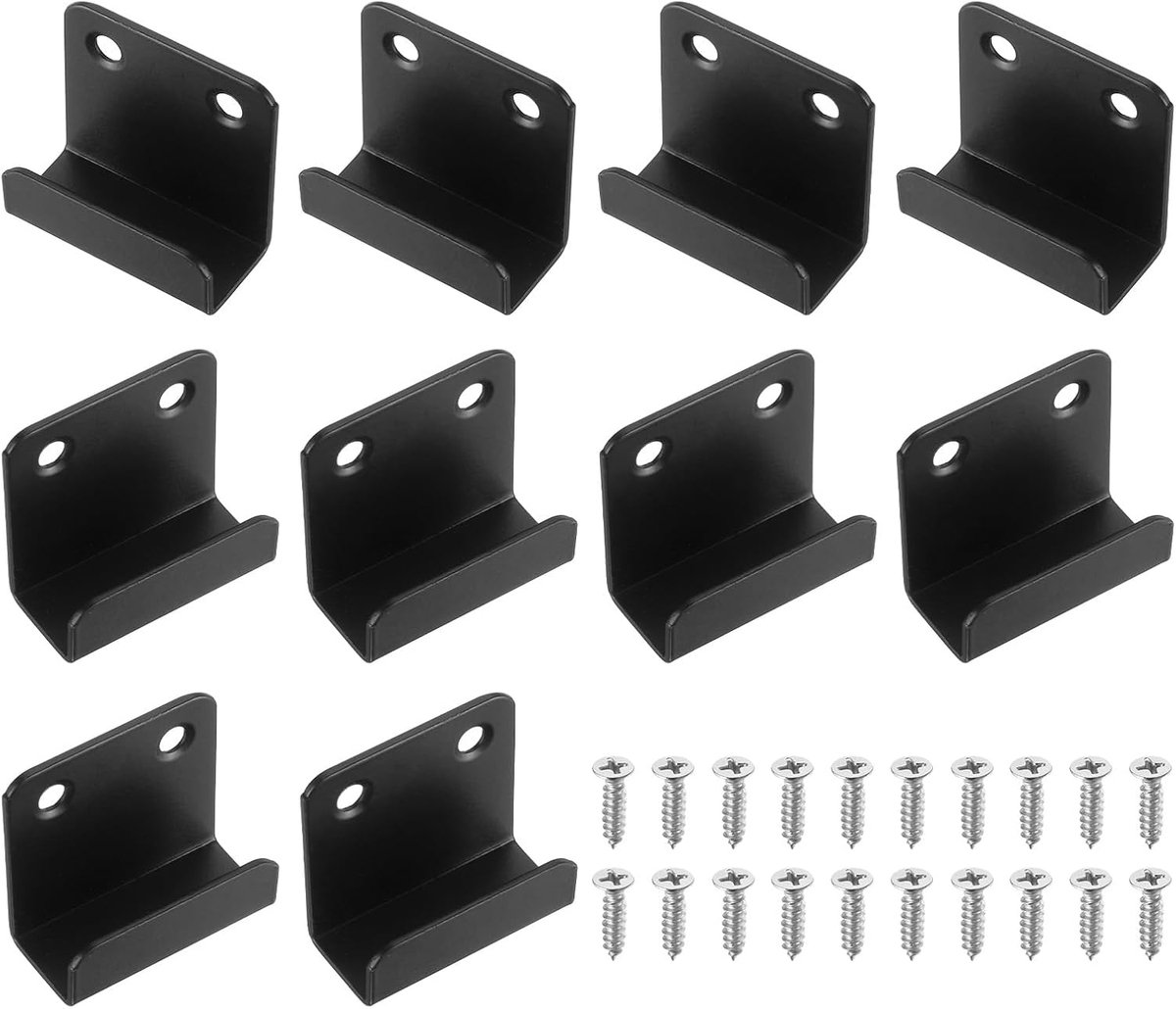 10 stuks roestvrijstalen tegelhouders, tegeldisplaywandhouder, montagehouder, wandhaakbevestiging voor spiegelfotolijst, zwart (binnenbreedte 15 mm)