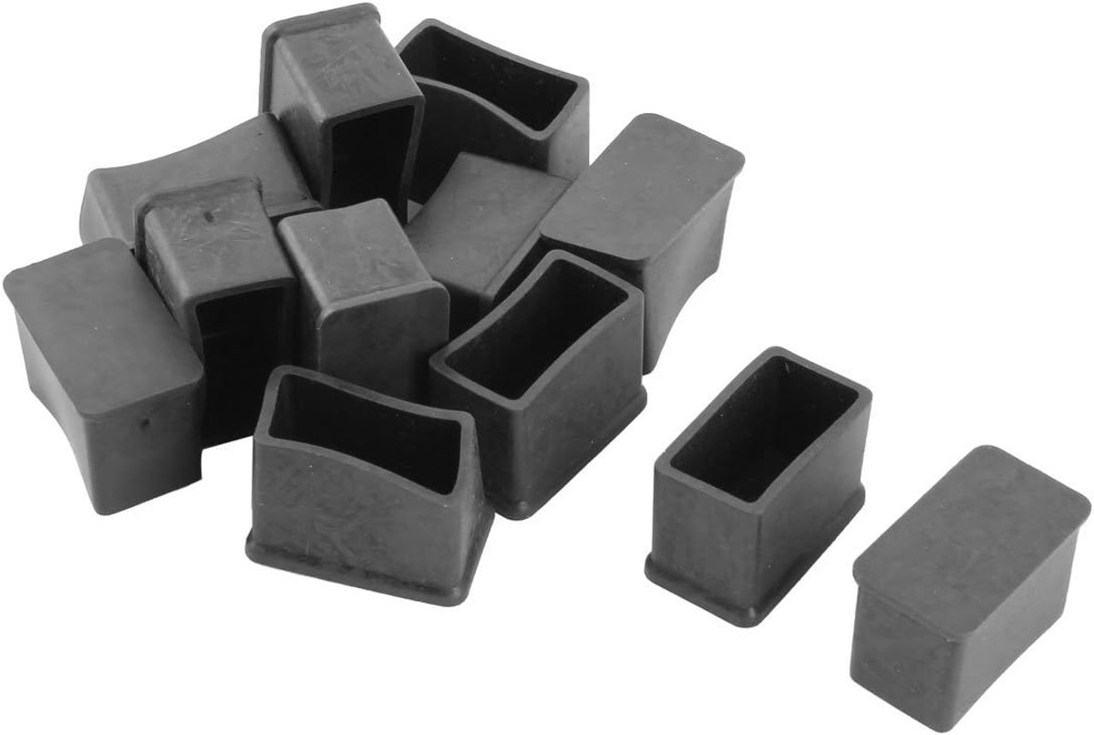16x30mm Rubber Stoel Beendop Voeten Tips Rechthoekige Meubilair Tafelhoezen Vloerbeschermers 12 stks