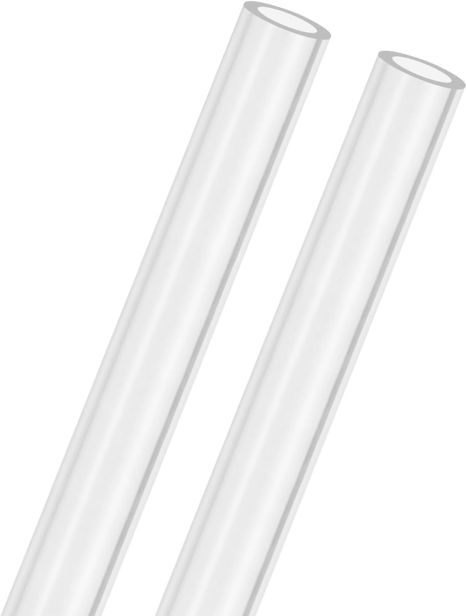 METERXITY 2-Pack Clear Stijve Acryl Pijp, 13mm [0.51"] ID x 19mm [0.75"] OD Plastic Ronde Buis voor Waterkoelingssysteem/Lampen/Fonteinen/Aquaria/Display Stand, Acryl Tubing [305mm/12IN]