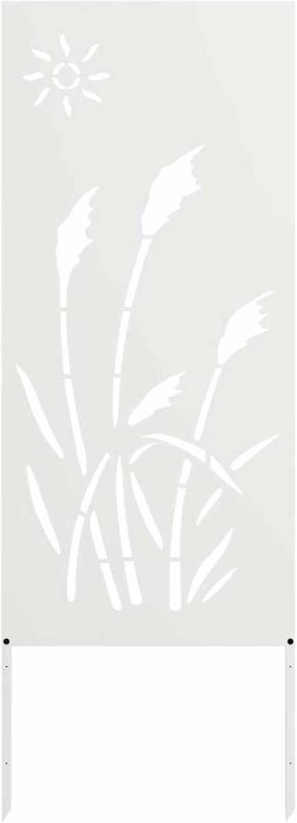Tuin876274 Inkijkwerend scherm, metaal, inkijkbescherming, tuindecoratie, omheining voor tuin, 50 x 140 cm, wit