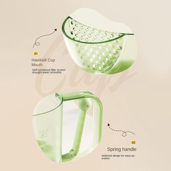 Eier Roerbeker - Mixer Beker - Bakmengsels Maken - Semi-Automatische Druk - 18.5 cm Lengte - Groen — afbeelding 2