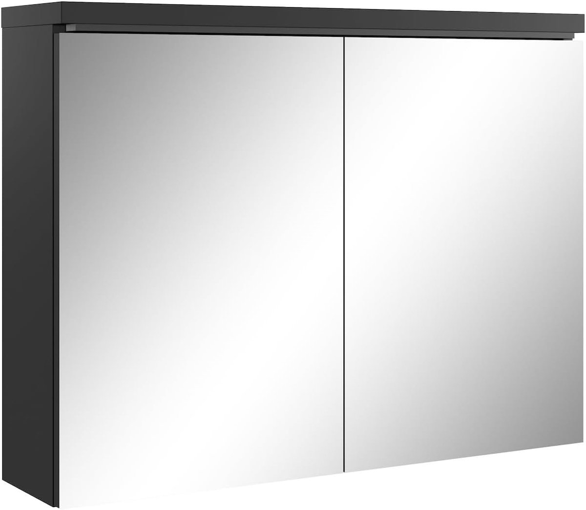 Badkamerkast Paso 80 x 20 x 60 cm - Zwart - Spiegelkast Badkamer