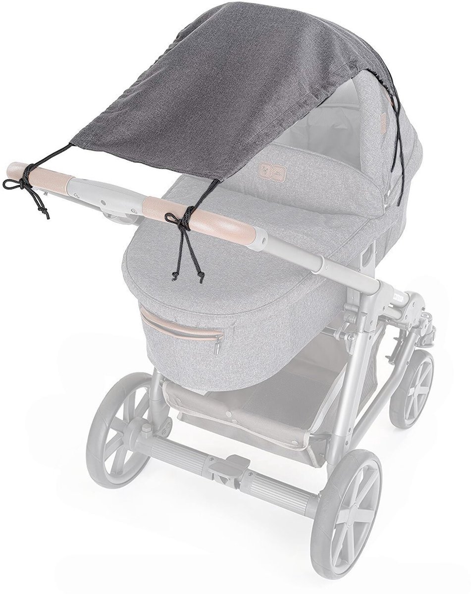 Zonnescherm universeel DELUXE voor kinderwagens - melange grijs - flexibele UV 50+ zonwering - SnelShoppen