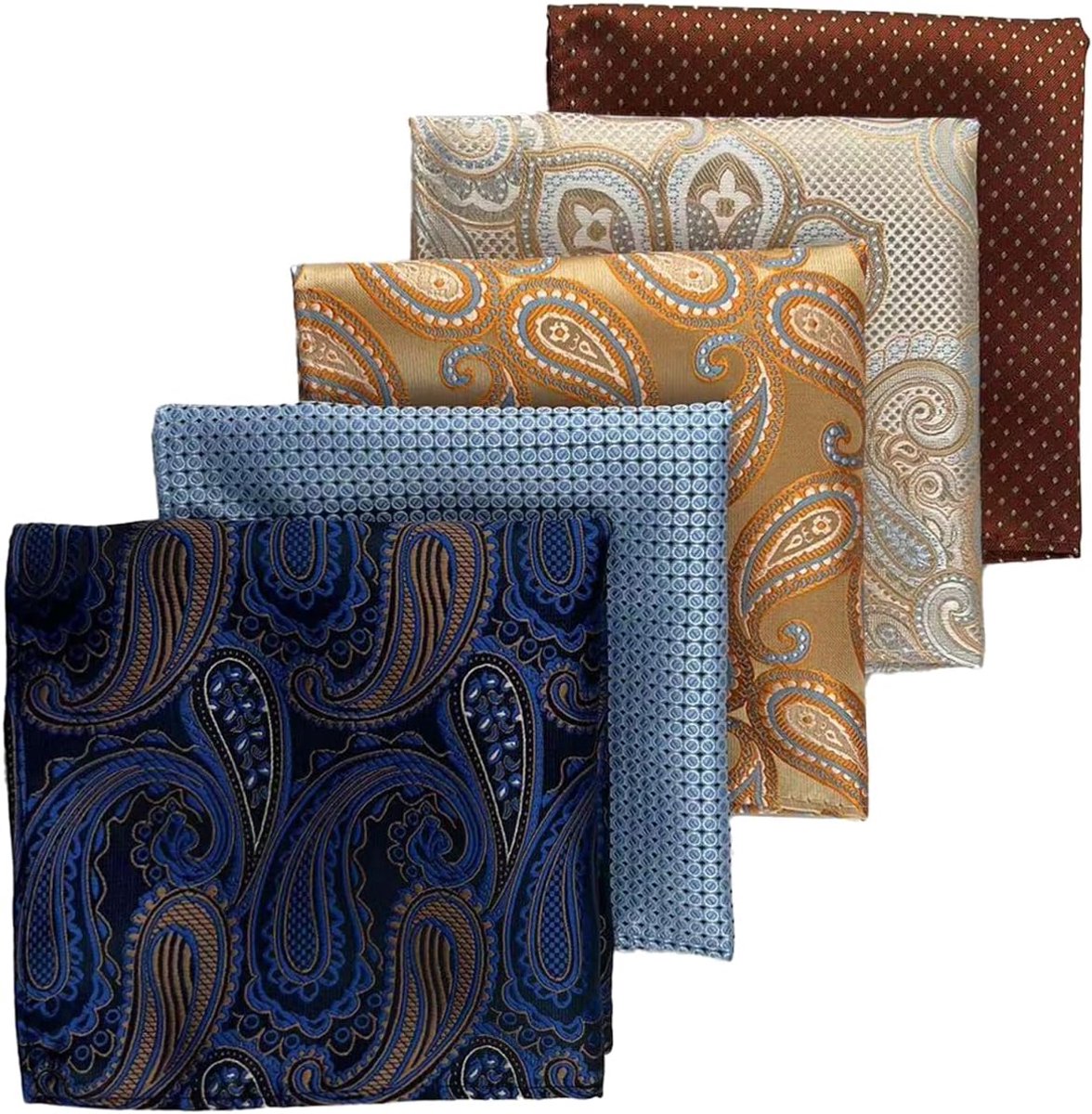 Pochetten voor heren S - 5-pack zakdoeken - zachte stof - stijlvol en praktisch - ShopVlot