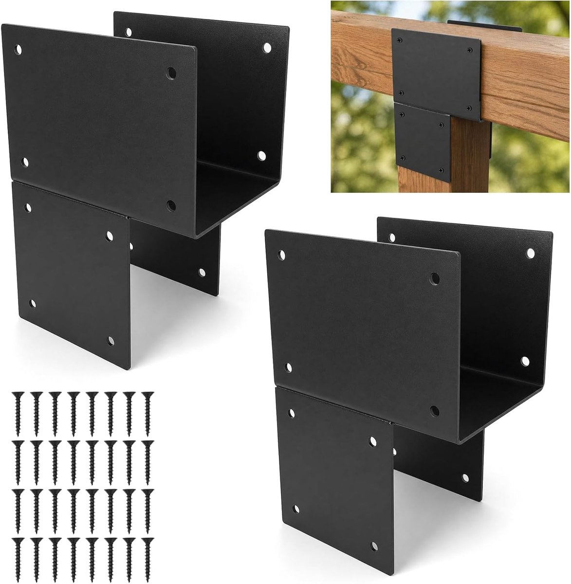 Balkenanker verbindingsstuk 15,2 x 15,2 cm - roestvrij staal - robuuste montagebalkhanger - ShopVlot