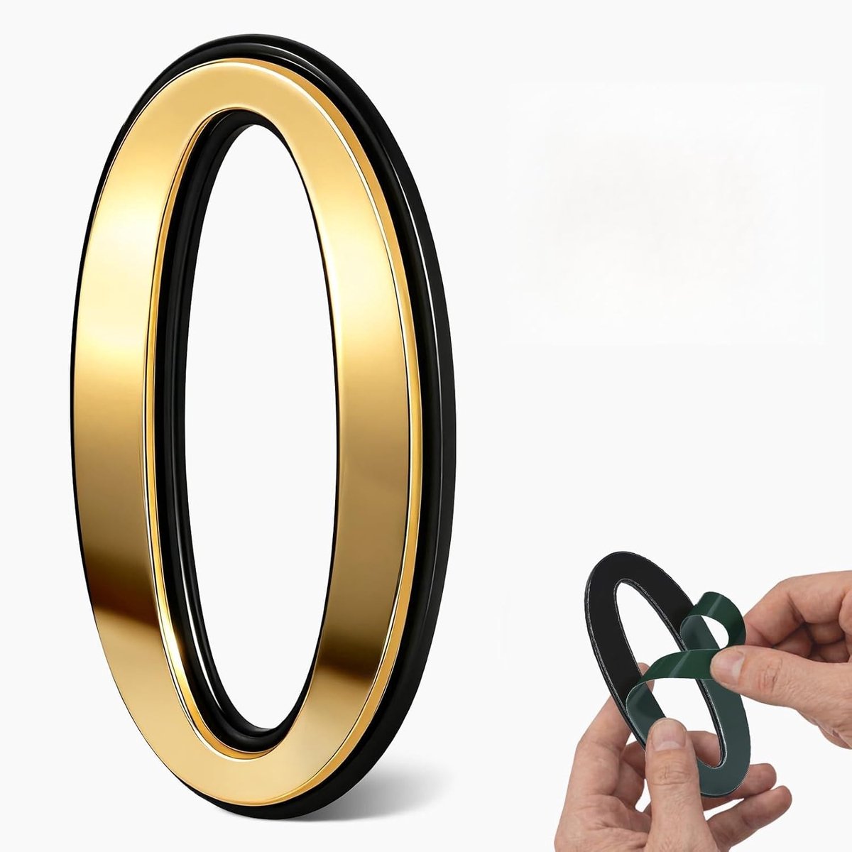 reflecterende huisnummers 10 cm - goudkleurig ABS - zelfklevend - hoge zichtbaarheid voor brievenbus - ShopVlot
