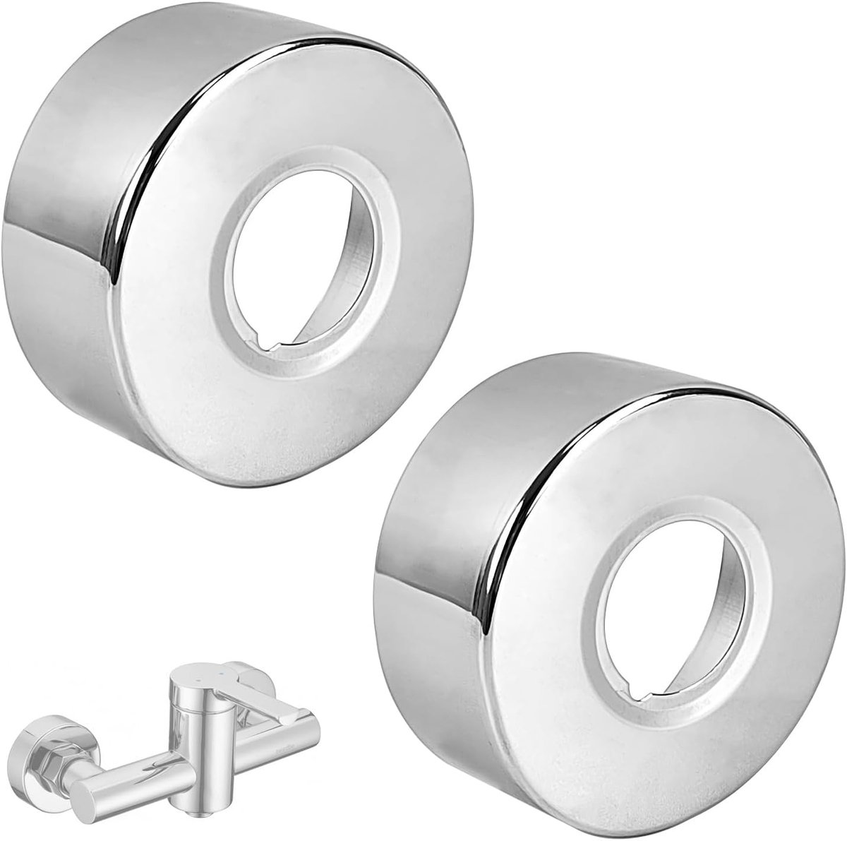Radiator rosettes 66 x 25 x 30 mm - roestvrij staal - voor verwarmingsbuizen - eenvoudig te installeren - ShopVlot