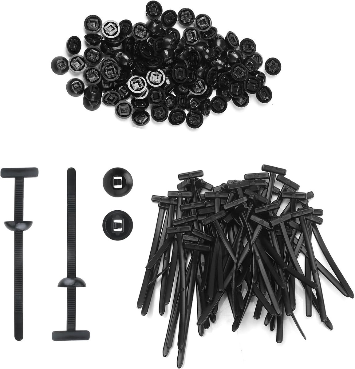 Nylon kabelbinder 60 stuks - universeel zwart - zelfsluitend - ideaal voor auto en tuin - ShopVlot