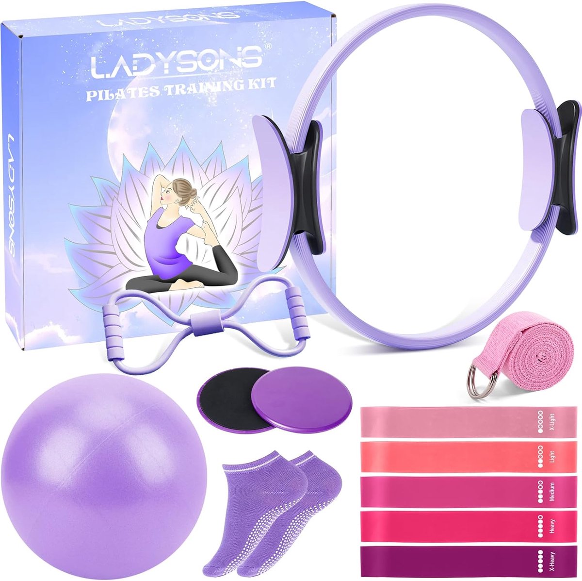 Pilates Ring Set - 32 cm Magic Circle - Compleet fitnesspakket - Effectieve training thuis - ShopVlot