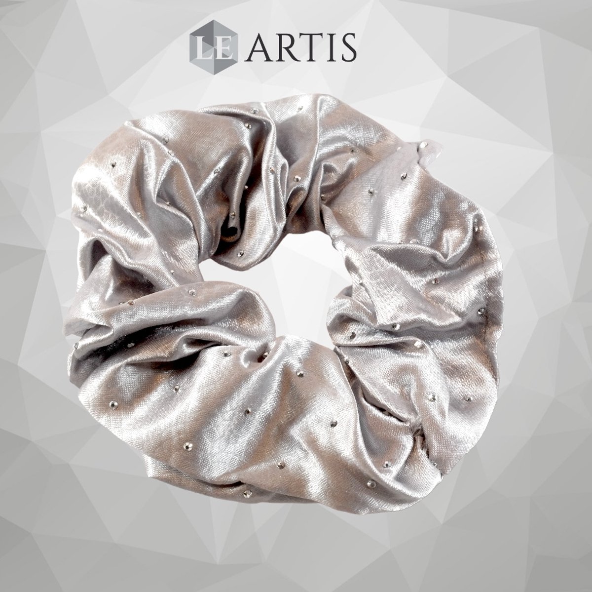 Zijde Scrunchies Haarband met Kristallen - Elegant en Stijlvol