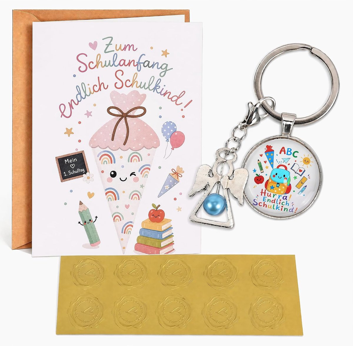 Wenskaart Eerste Schooldag - Kleurrijk - Duurzaam Papier - Moedig je kind aan - ShopVlot