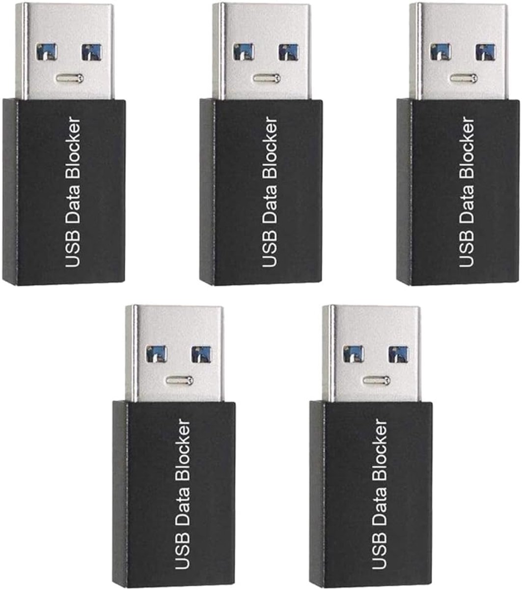 USB data locker 5-delig - USB blokkering adapter - veilig opladen - bescherming tegen dataverlies - ShopVlot