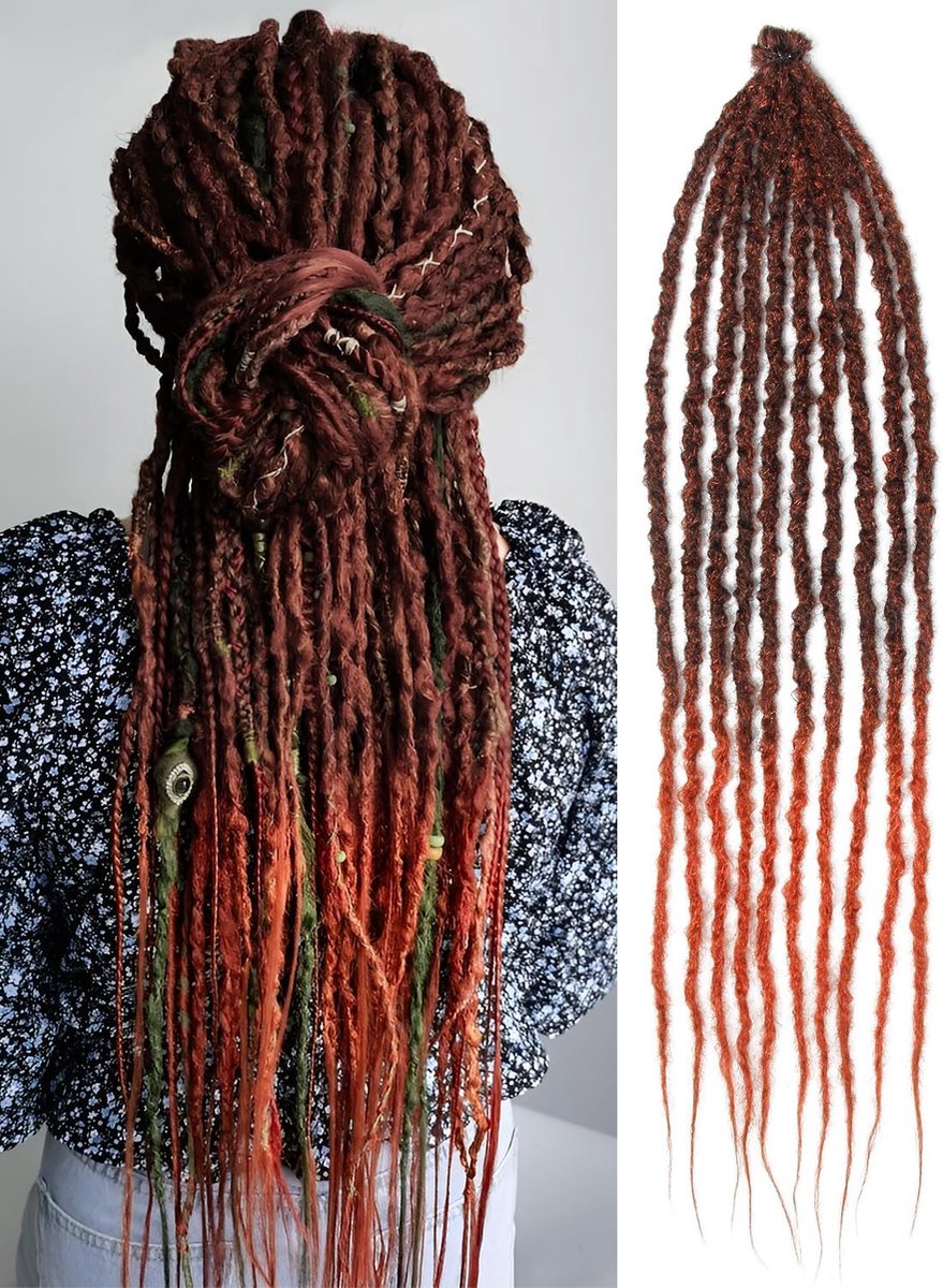 Dreadlock Extensions 24 Inch - Dun Synthetisch - Handgemaakt - Gemakkelijk te installeren - ShopVlot