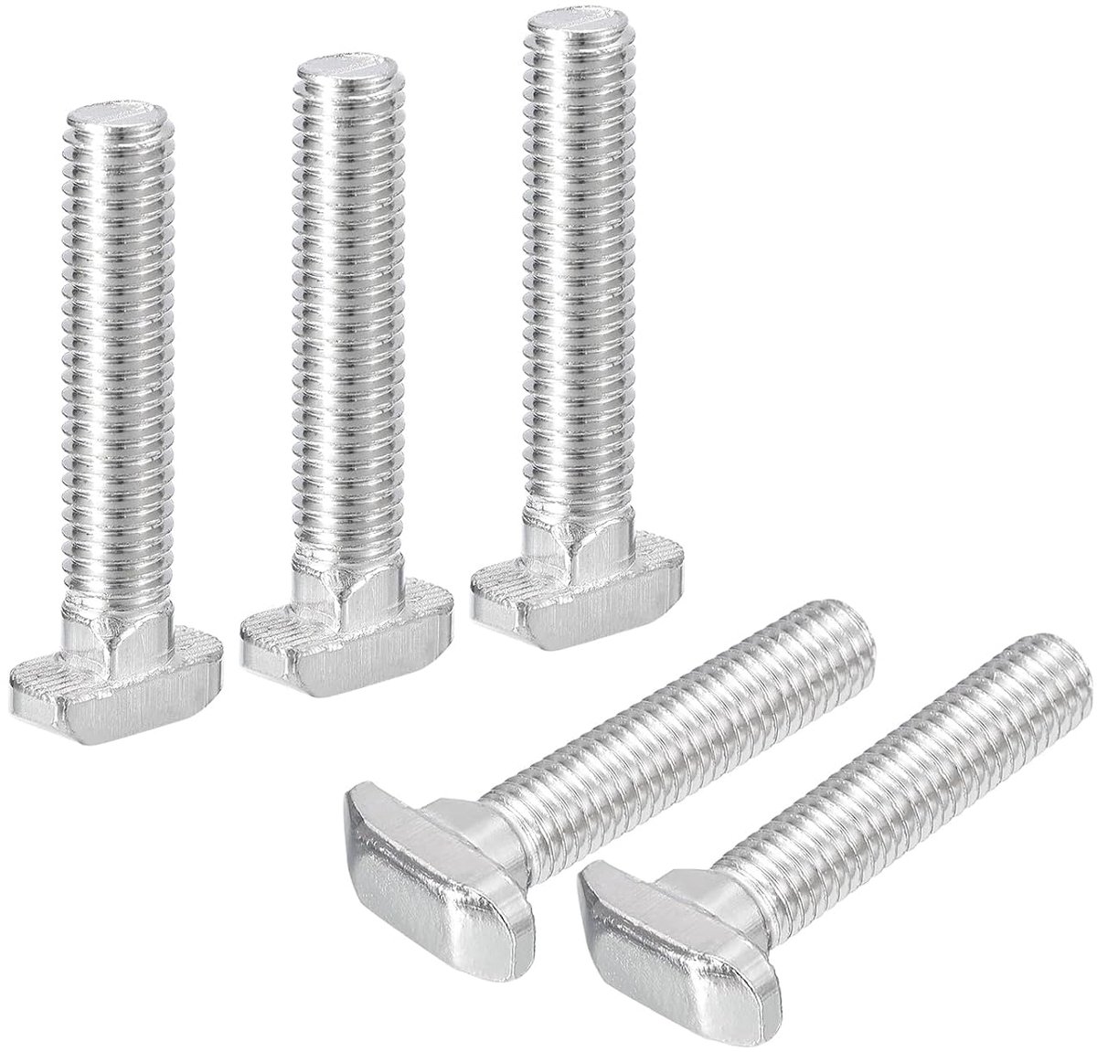 30 stuks T-sleufbouten, M8 x 45 mm T-schroef hamerkop insteekpen voor 4040 serie geëxtrudeerd profiel aluminium T-groef, roestvrij staal 304, zilver