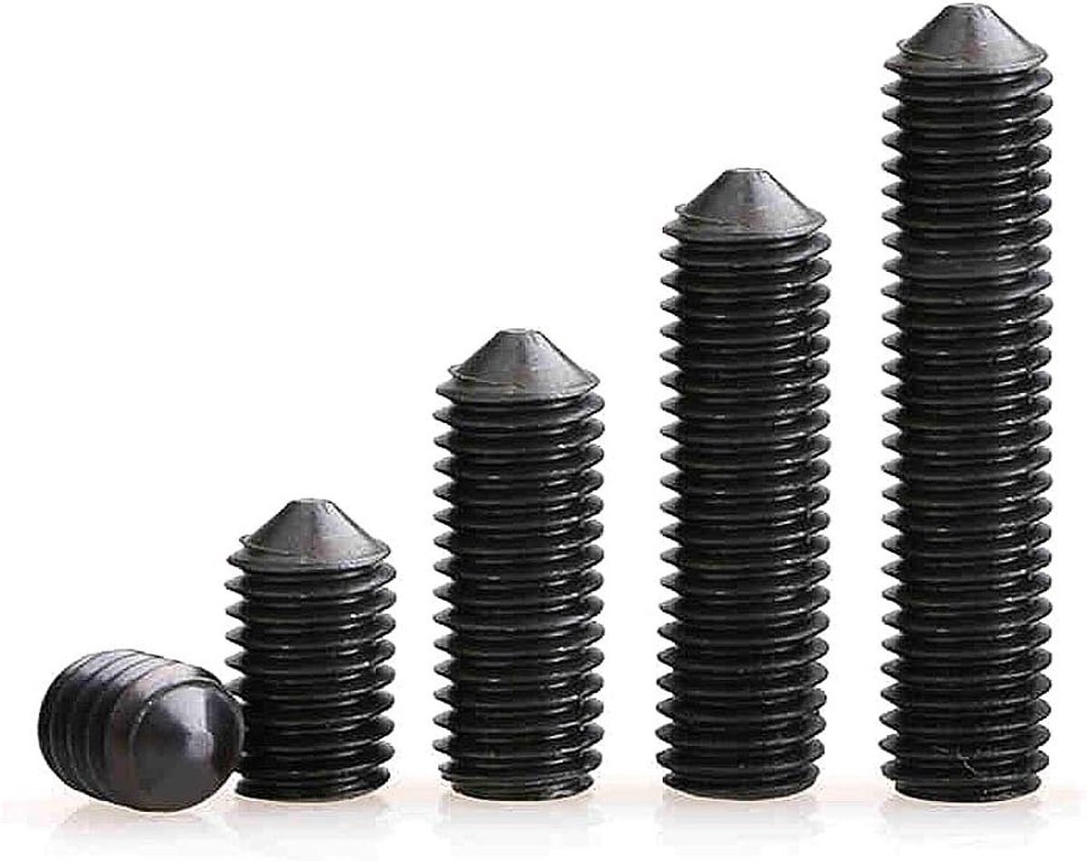 Socket Cone Point Grub Schroeven Gelegeerd Staal Schroef, zwart, M8*20mm,20 stks