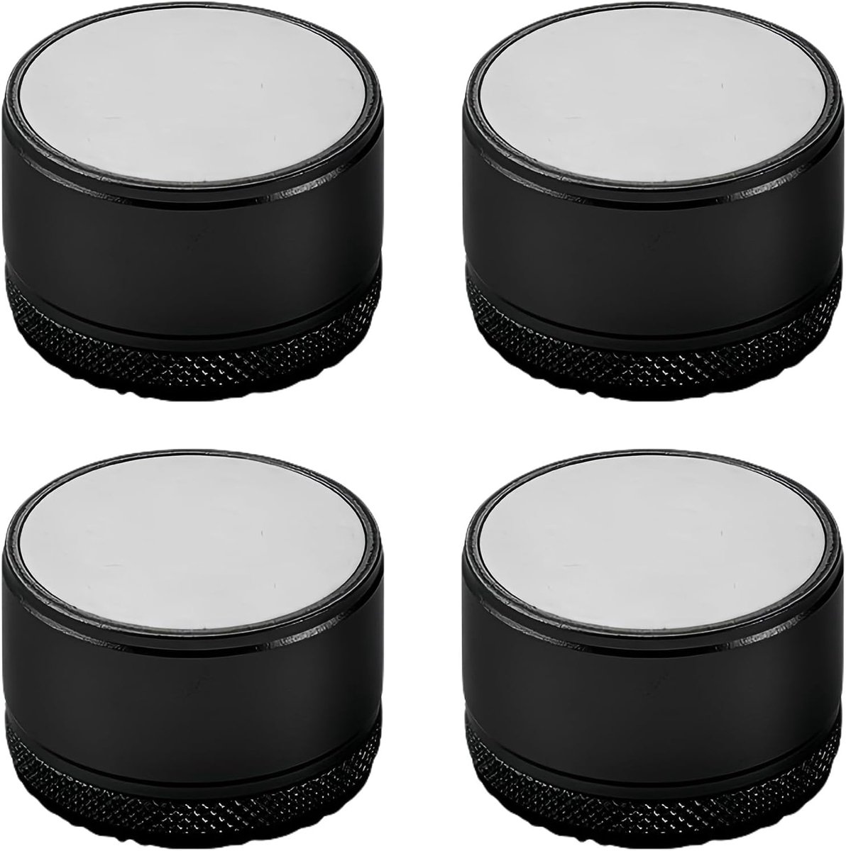 Set van 4 meubelverhogingen, verstelbaar, metaal, stoelverhoger, meubelpoten voor stoel, tafel, bank, kast, badkamerkast, zwart, hoogte 2,7 cm-4 cm, diameter 40 mm