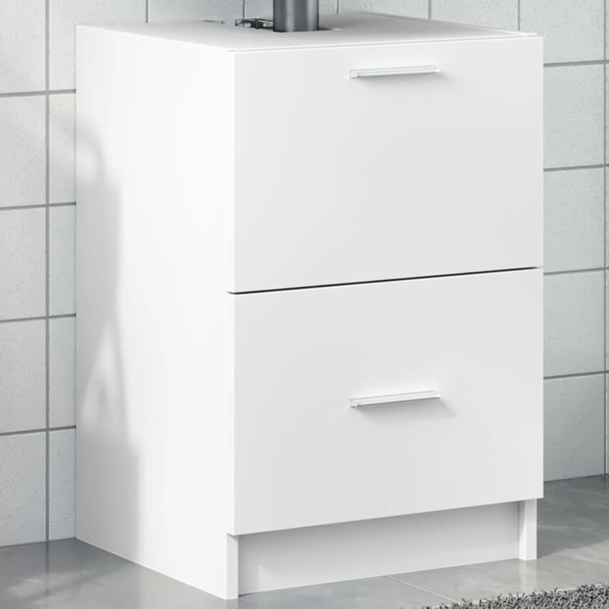 Wastafelonderkast wit 40x37x59 cm houtmateriaal met 1 lade en 1 vak voor badkamer