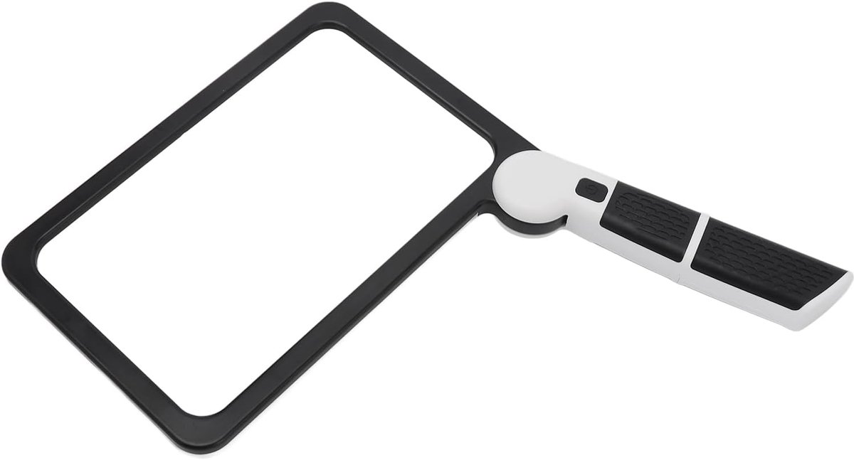 Vergrootglas met licht, 5X handopvouwbaar vergrootglas, groot verlicht rechthoekig vergrootglas met dimbare led voor senioren, krantenlezen, voor slechtzienden
