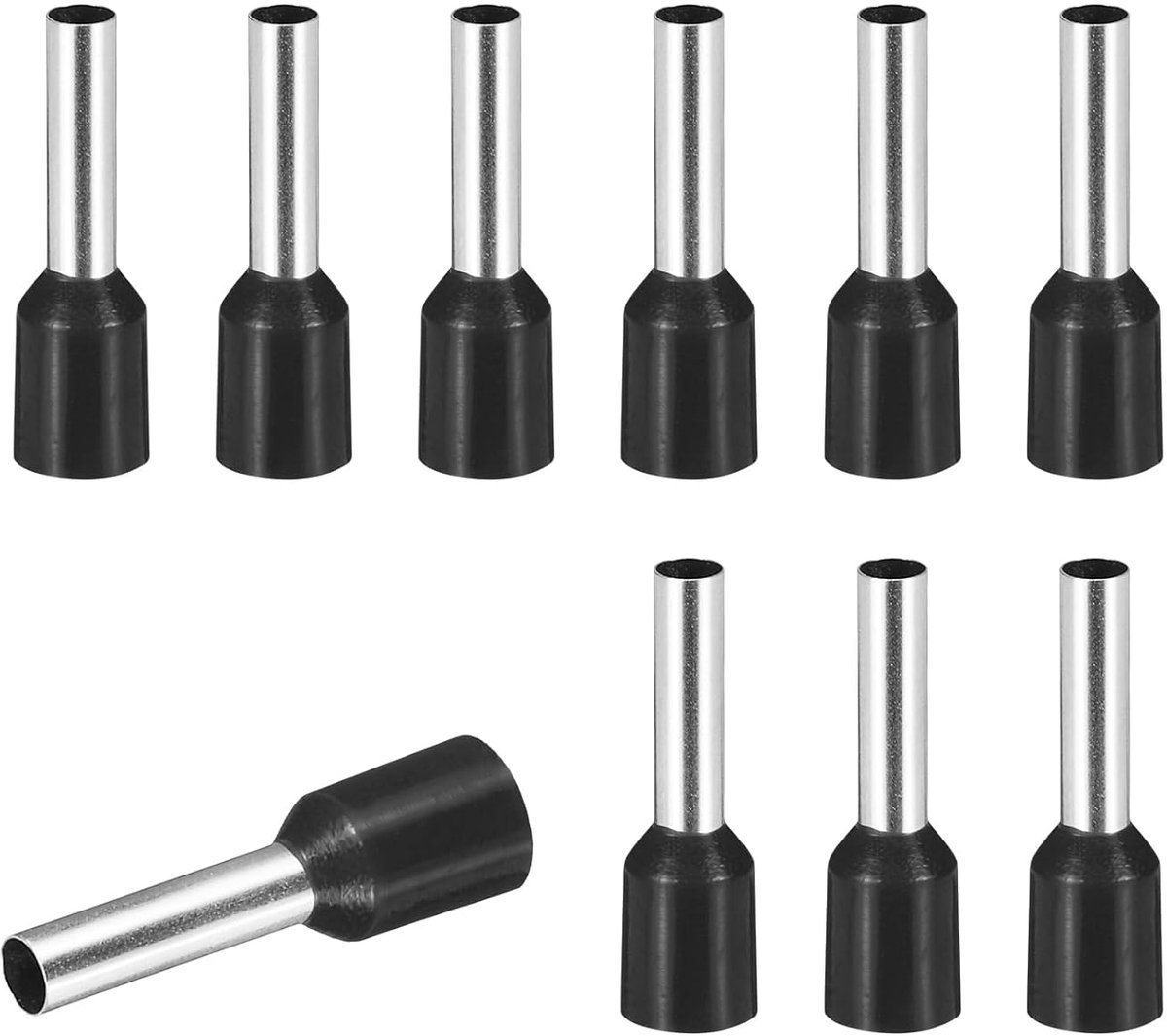 200 stuks krimpklemmen met klem VE2510-14AWG krimpklemmen van koper met isolatie voor elektrische projecten industrie chemie industrie, zwart
