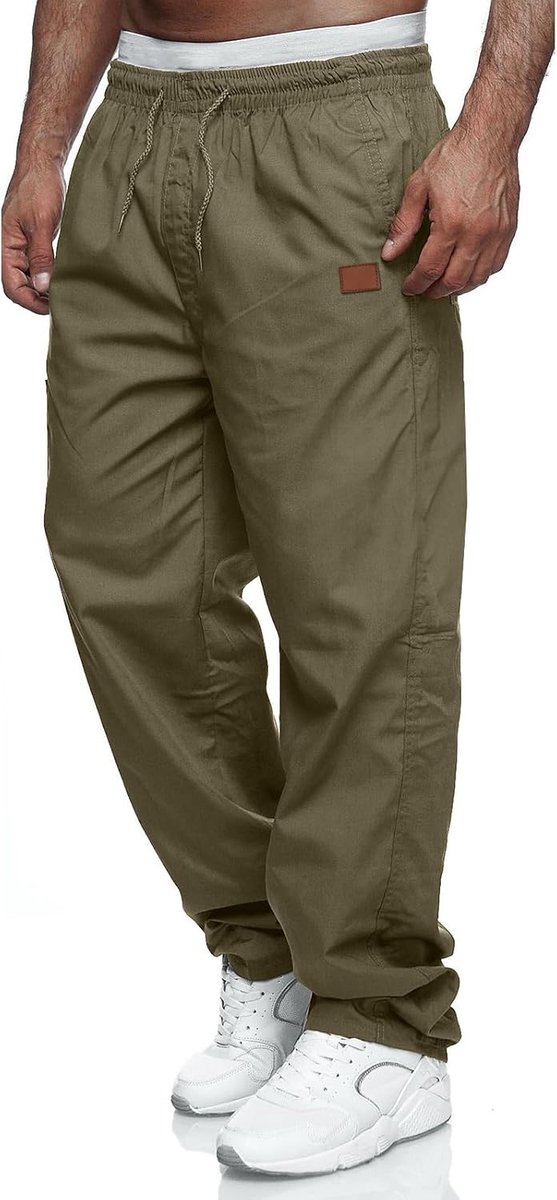 Cargobroek voor heren, chinobroek, joggingbroek, casual, vrijetijdsbroek, elastische taille, trekkoord, outdoorbroek, M-4XL