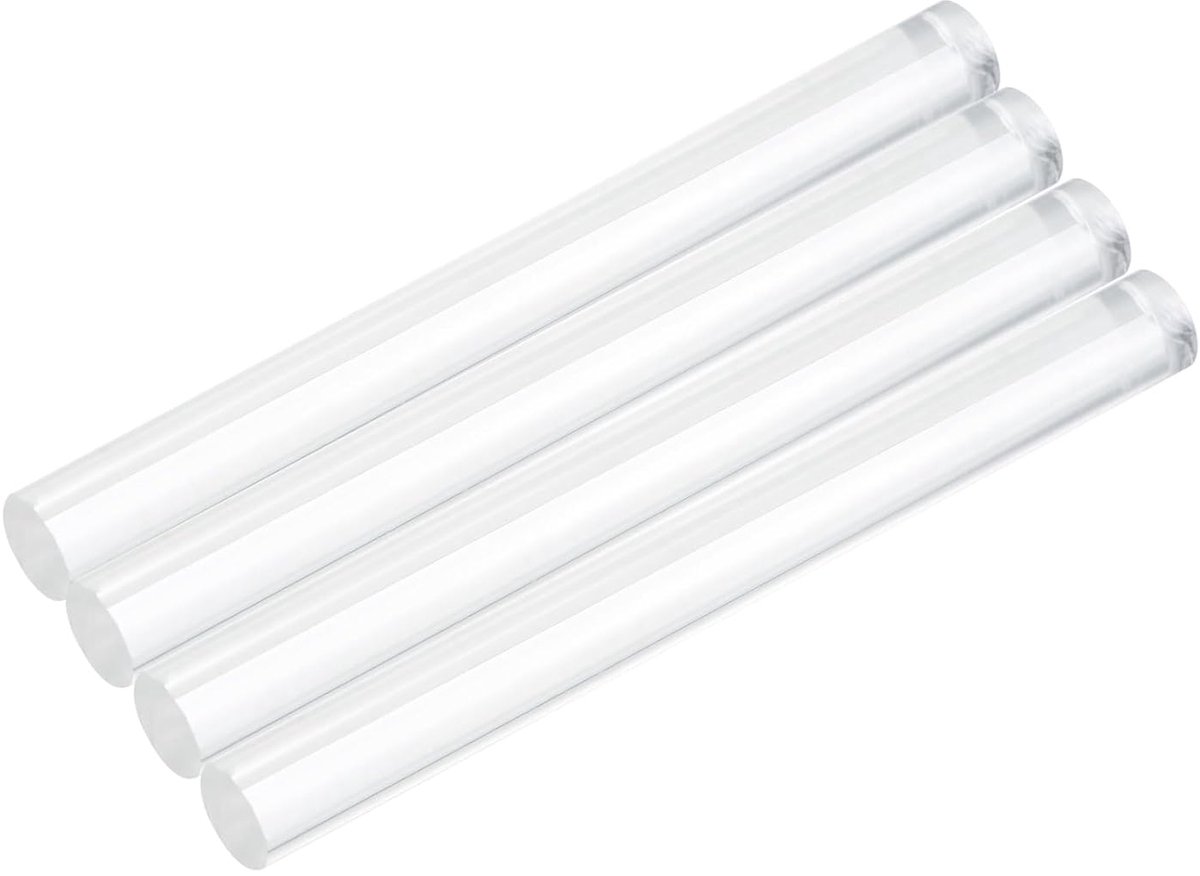 4 stuks ronde acrylstaven, 10 mm x 100 mm, doorzichtige acryl-kunststof staven voor knutselwerk, 10 mm x 100 mm