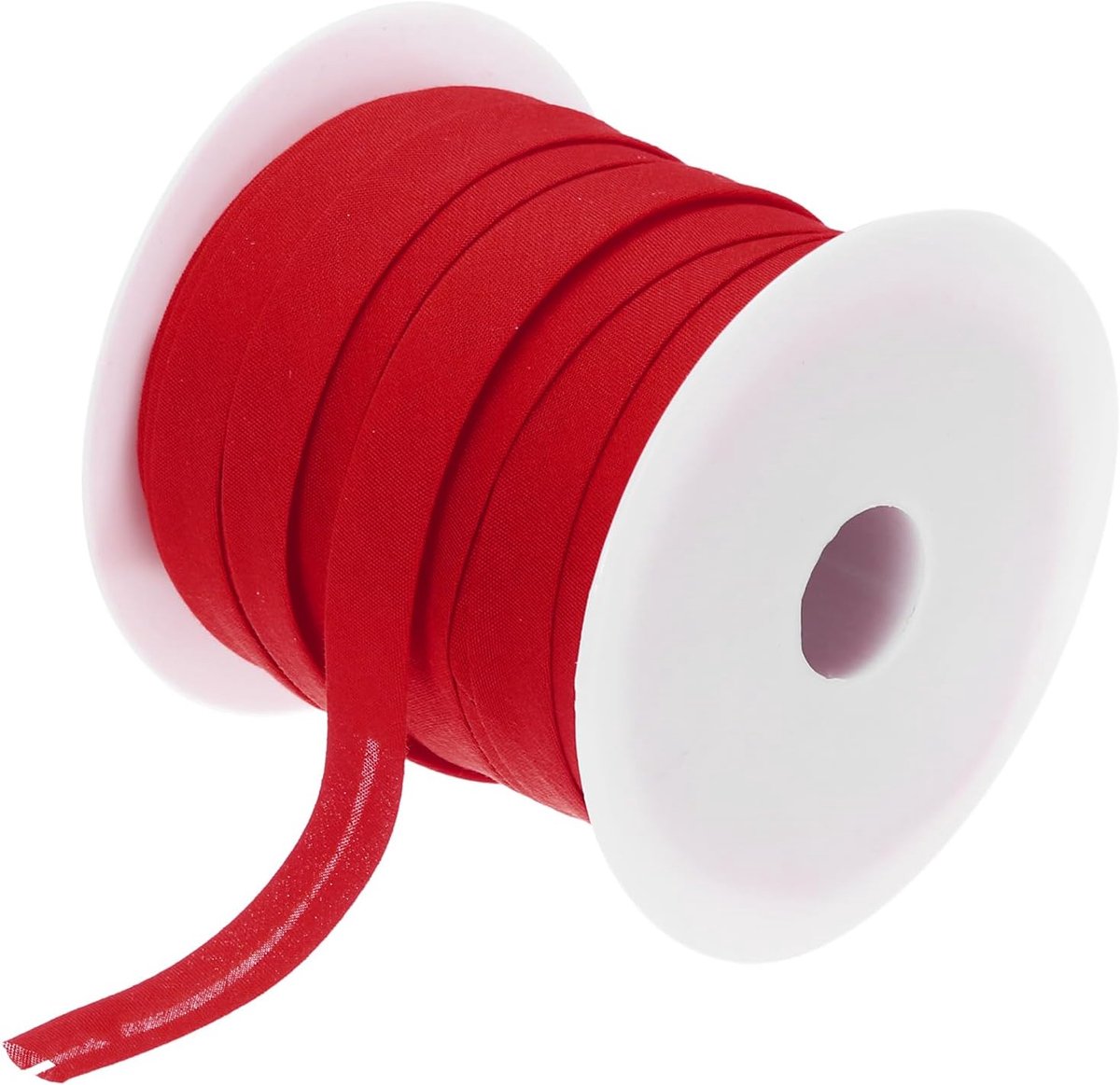 1/2 inch enkele plooiband biasband van polyester voor naaien, quilten, zomen, binden, knutselen (wijnrood 15,5 m)