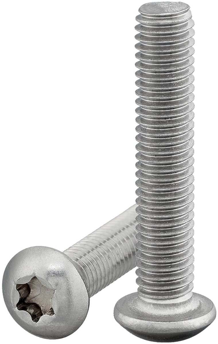 kopschroef met zeslobbige inkeping/Torx (ISR, TX) Volgens norm: ISO 7380-1 Roestvrijstaal A2 V2A Volledige draad Half ronde kopschroef Platte kopschroef Lensschroef (Verpakking van 10)