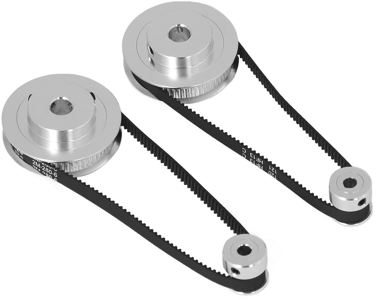 Wielset, Energiebesparende Tandriemschijf en Riem 20 Tanden 60 Tanden Nauwkeurig Eenvoudig Te Installeren voor Tandwielslijpmachine (20t 5 mm (0,2 inch) Plus 60t 8 mm