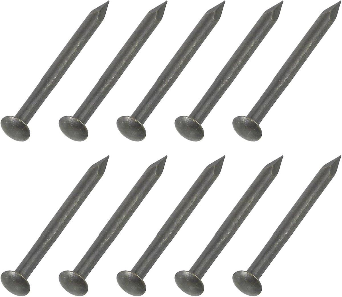 50 stuks kleine hardware-nagels, 2D x 2,5 cm ronde kop van messing, standaard afwerkingsspijker voor huishoudelijk houtwerk, ophangen van foto's, doe-het-zelfprojecten, brons