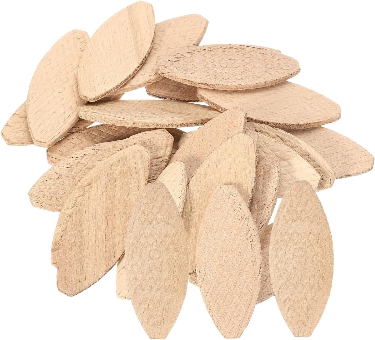 50 stuks houten verbindingskoekjes, 57 x 24 x 3,8 mm houten connector-koekjes, houten plaat-docking-gereedschap-verbindingsaccessoires voor timmerlieden en doe-het-zelfprojecten