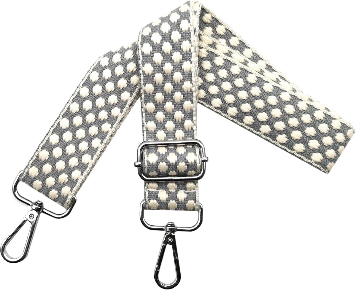 Verstelbare schouderriem voor tassen, tasriemen om te wisselen, damesdraagriem, breed 3,8 cm, met zilveren karabijnhaak, schouderriem, damestas, schoudertas, kleurrijk, O