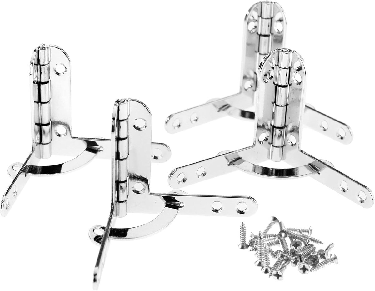 Scharnieren 40x40x30mm 90 Graden Ondersteuning Scharnieren Zilver met bevestigingsschroeven 4 stks/set