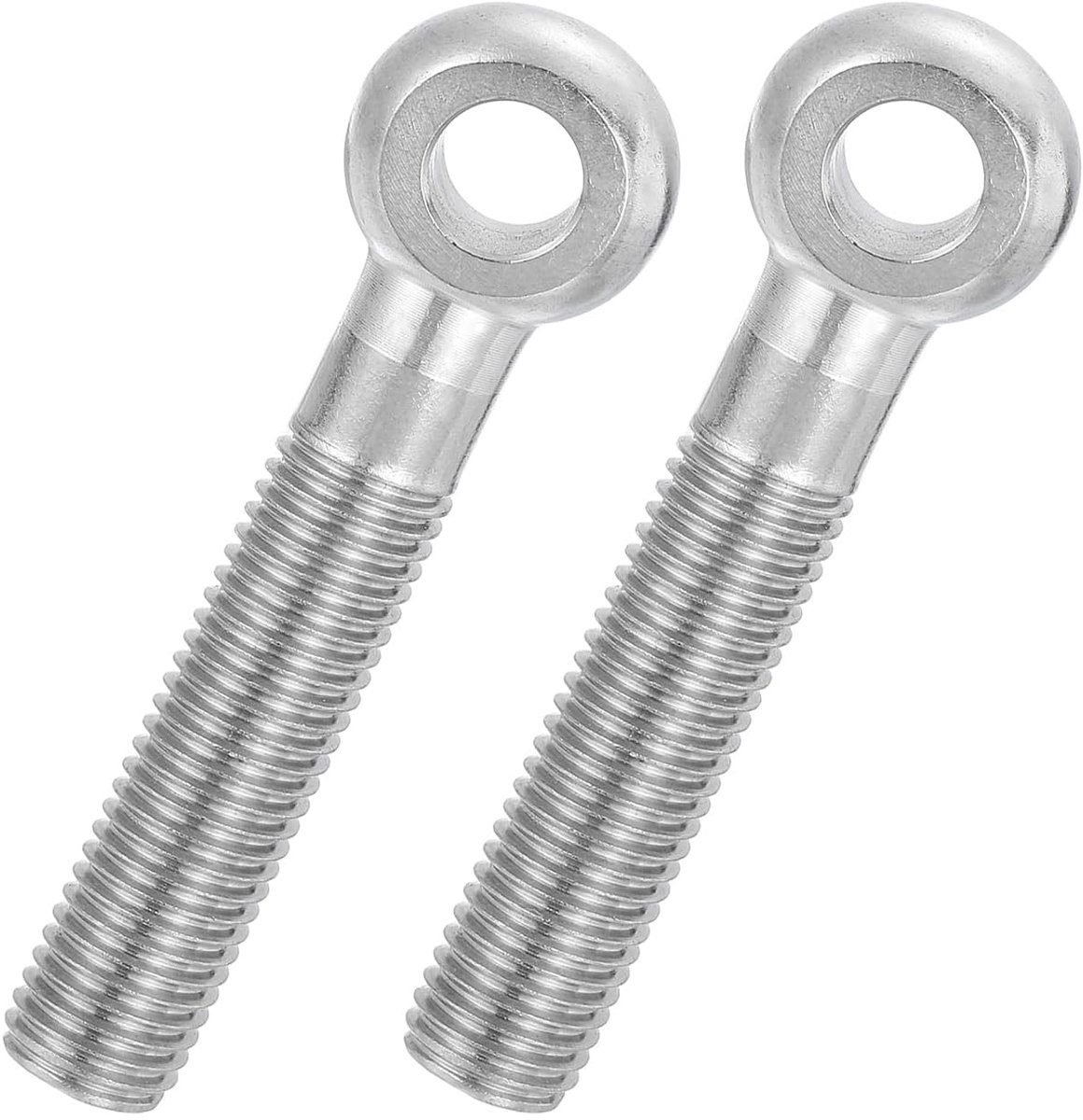 Oogbouten M16 x 85 mm, metrische schroefdraad halve tand 304 roestvrij staal, visoogschroef, glijgat, trekbout metalen accessoires, zilvertint