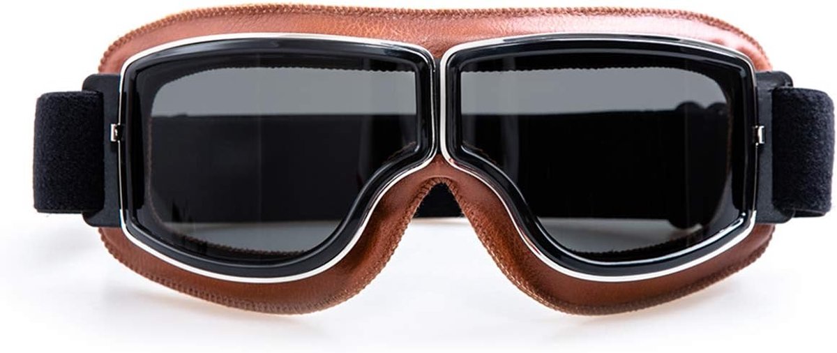 Lederen Goggles Over De Beschrijvingen Bril Open of Half Gezicht Helm Vrouwen Mannen Zonnebril