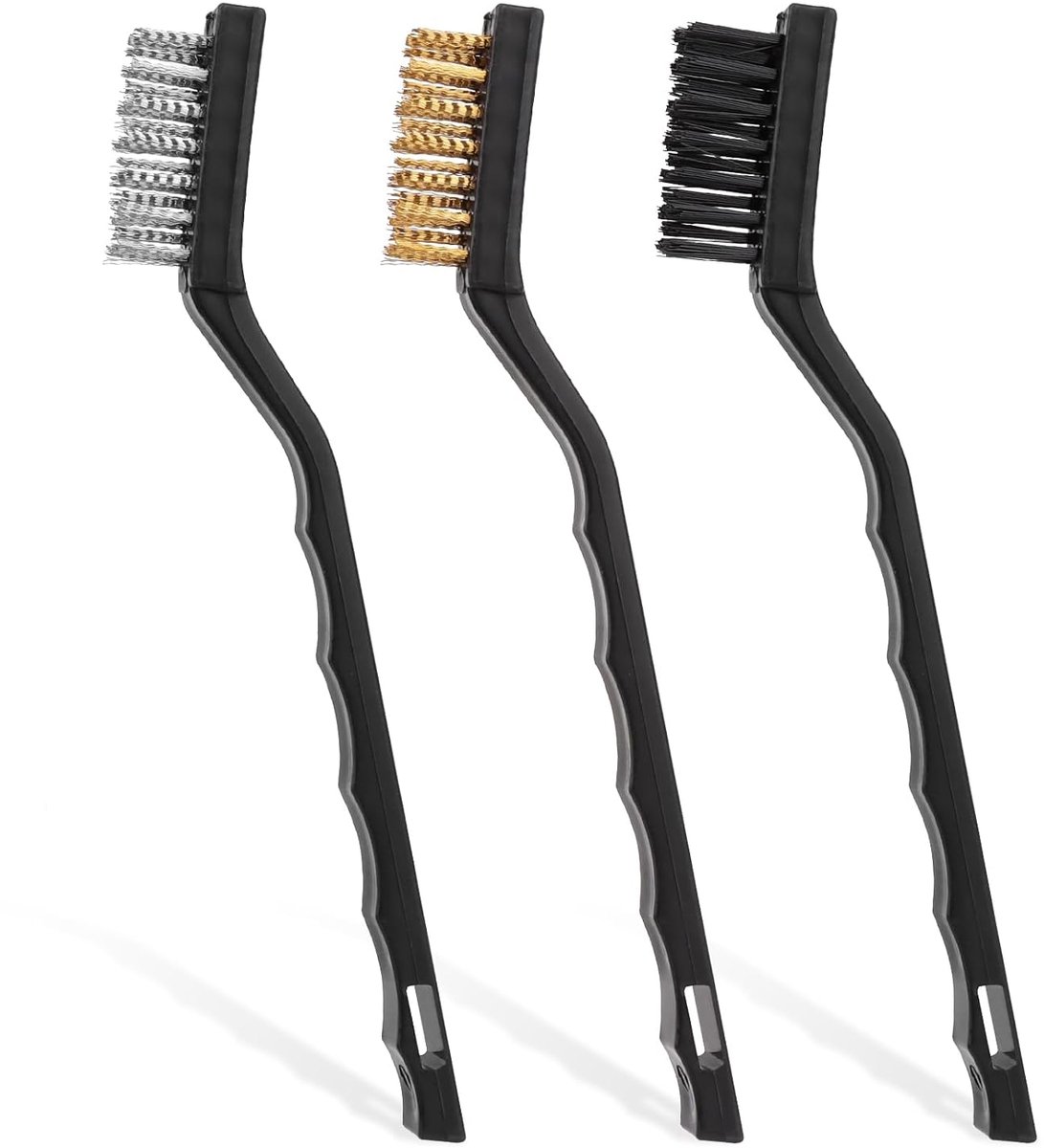 3 stuks draadborstels, set van metalen borstels, stalen borstel, reinigingsborstel, draadborstel, ijzeren borstel, borstel voor het reinigen van zweetslakken, vuil en roest