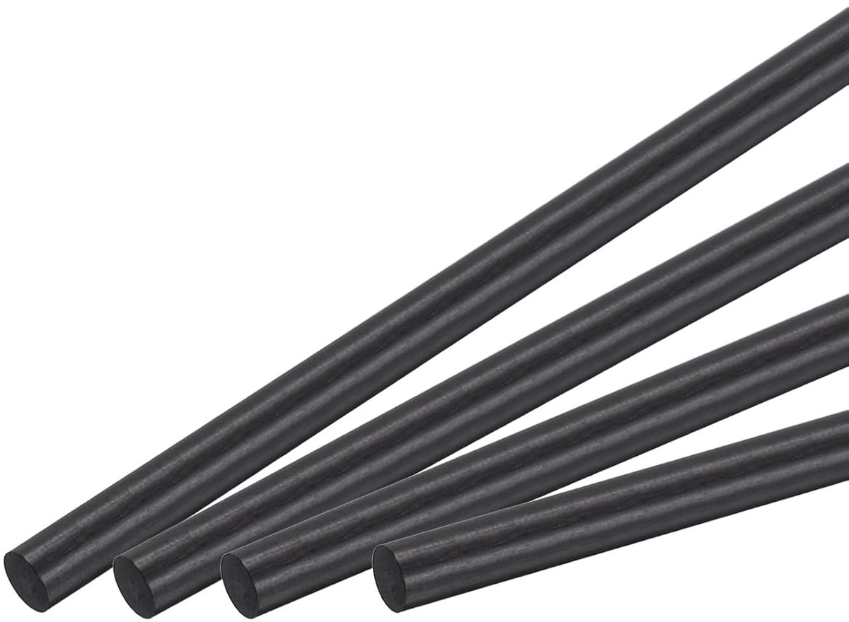 Koolstofvezelstaaf, 6mm x 100mm voor RC Auto Vliegtuig DIY Gereedschap Vleugelbuis Quadcopter Arm, Verpakking van 10