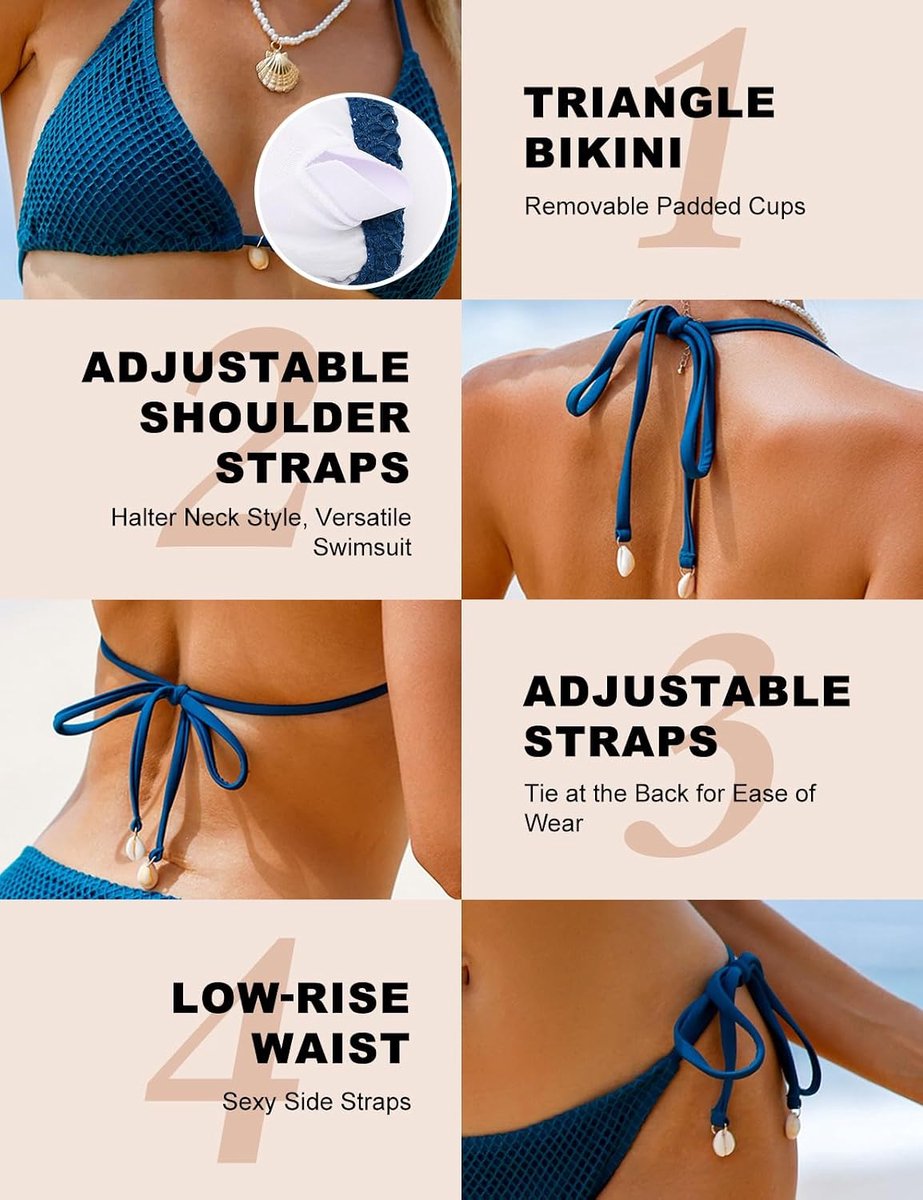 Bikini dames set triangel string bovendeel bikini sets nekhouder verstelbaar tweedelig badpak badmode zwempak