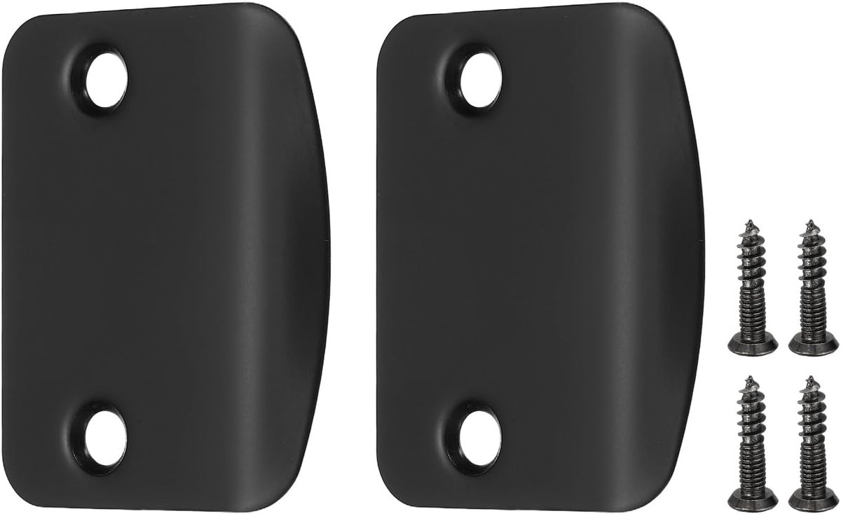 2 stuks deurrand gat vulplaat, 2-1/4 "x 1-7/16" roestvrij staal ronde hoek nachtschoot afdekplaat voor buitendeuren slot, zwart