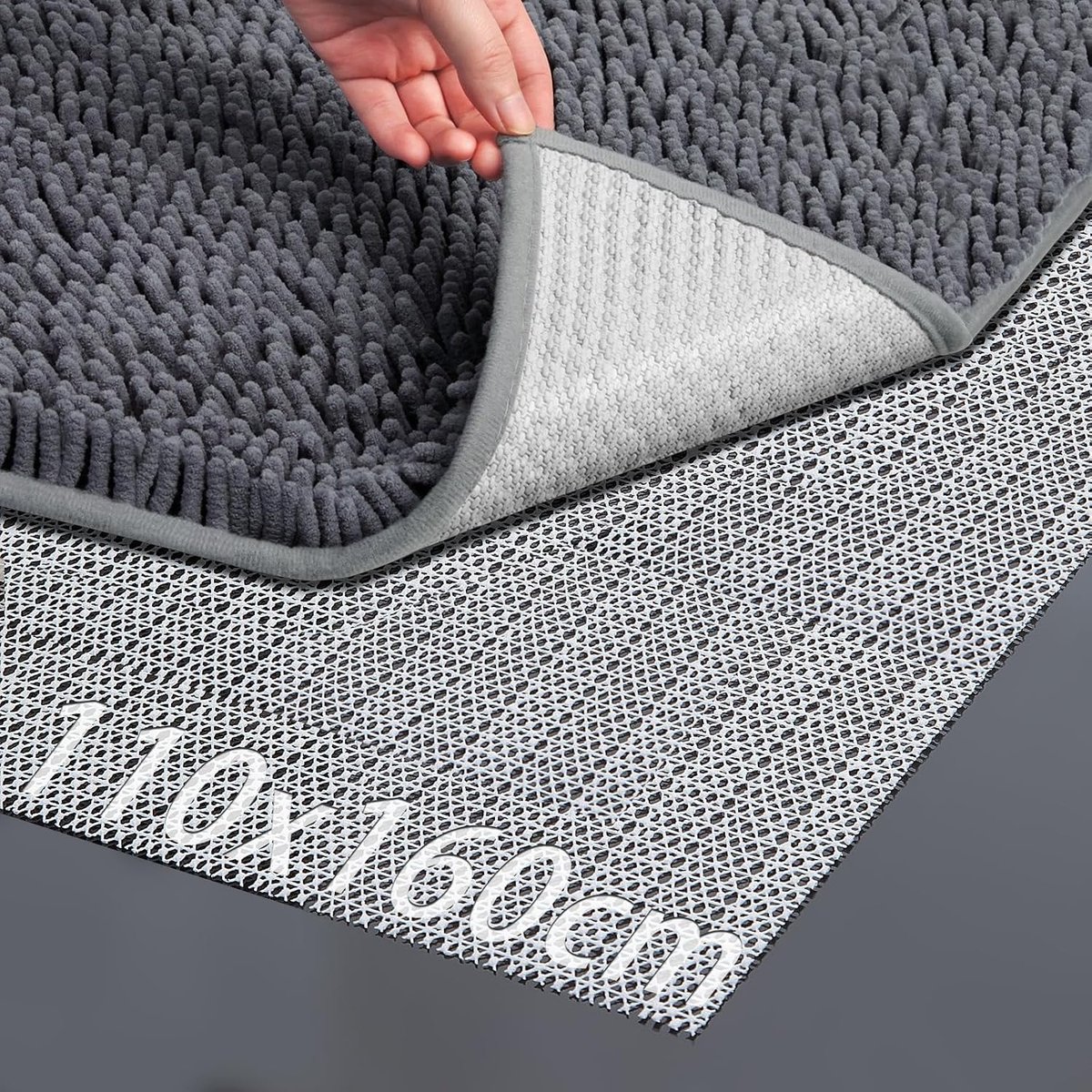 Antislipmat voor tapijt, 110 x 160 cm, antislip onderlaag, pvc, antislip, antislip, antislip, antislipmat, tapijten voor bladeren, tafelkleden, banken