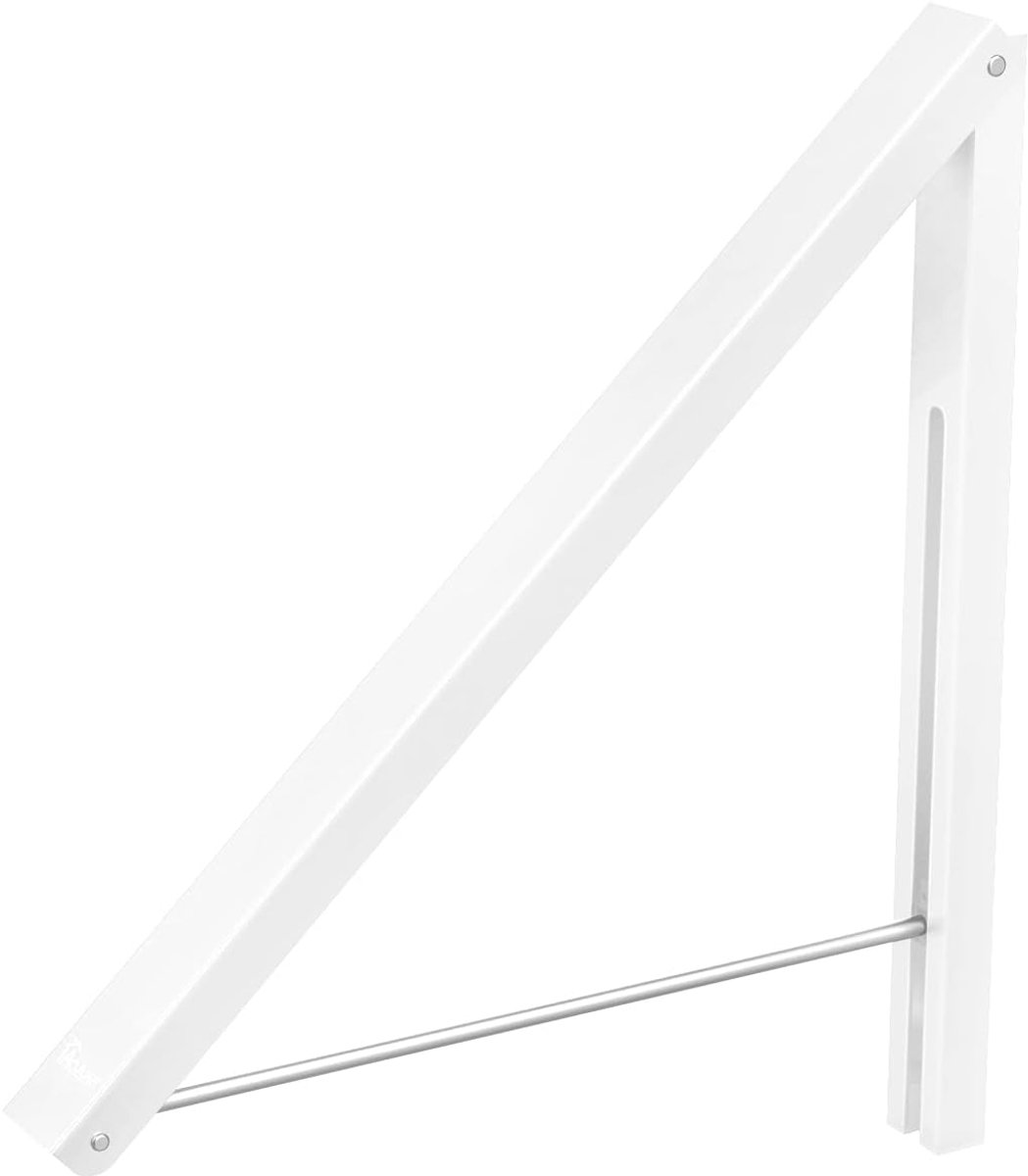Kledinghanger wandmontage intrekbaar kledingrek, aluminium, eenvoudige installatie, 1 wit, wit rek 1