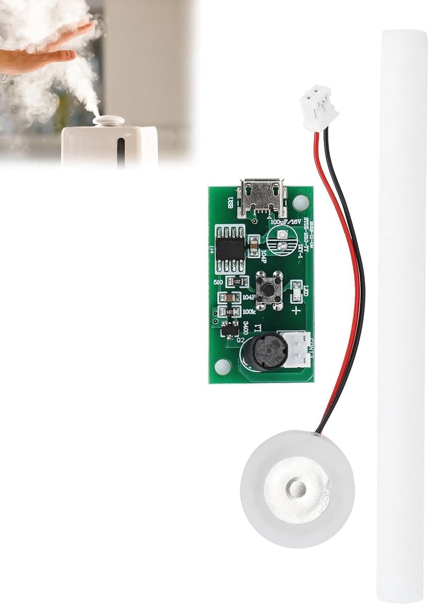5V Ultrasone Verstuiver Luchtbevochtiger Vernevelingsplaat Printplaat Kit Driver Met Tijdschakelaar Luchtbevochtiger Accessoires, 740 Gaten 5μM Vernevelingsplaat,