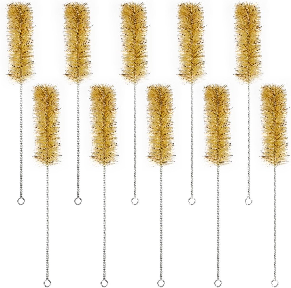 Proefbuisborstels, 10-Pack Borstel Proefbuisfles Reinigingsborstels met Radiale Kwastuiteinde Geschikt voor Laboratoriumgebruik, Maat M