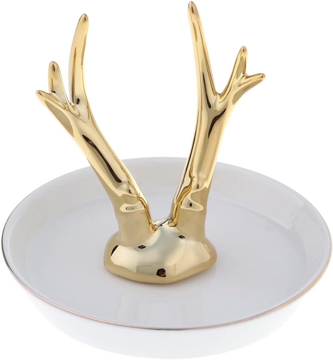 Keramische sieraden gerecht for engagement Trouwringen Display Sieraden Lade Inrichting Decoratieve dienblad (Color : Dish Antlers)