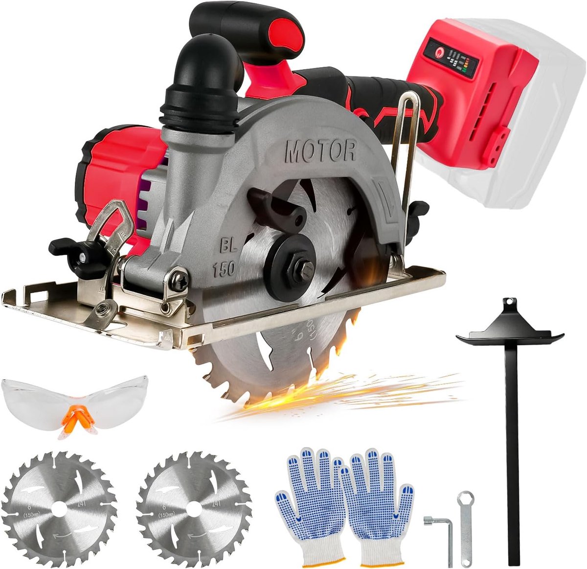 Cirkelzaag 15,2 cm - Accu geschikt voor Milwaukee M18 - Borstelloze motor - Ideaal voor houtbewerking - SnelShoppen