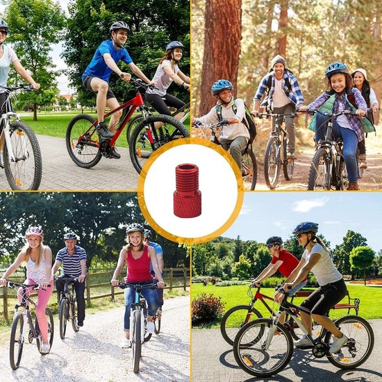 Fietsen Pomp Adapter - Ventiel Converter Dop - Banden Oppompen - Lekvrij Ontwerp - 15 stuks - Rood — afbeelding 3