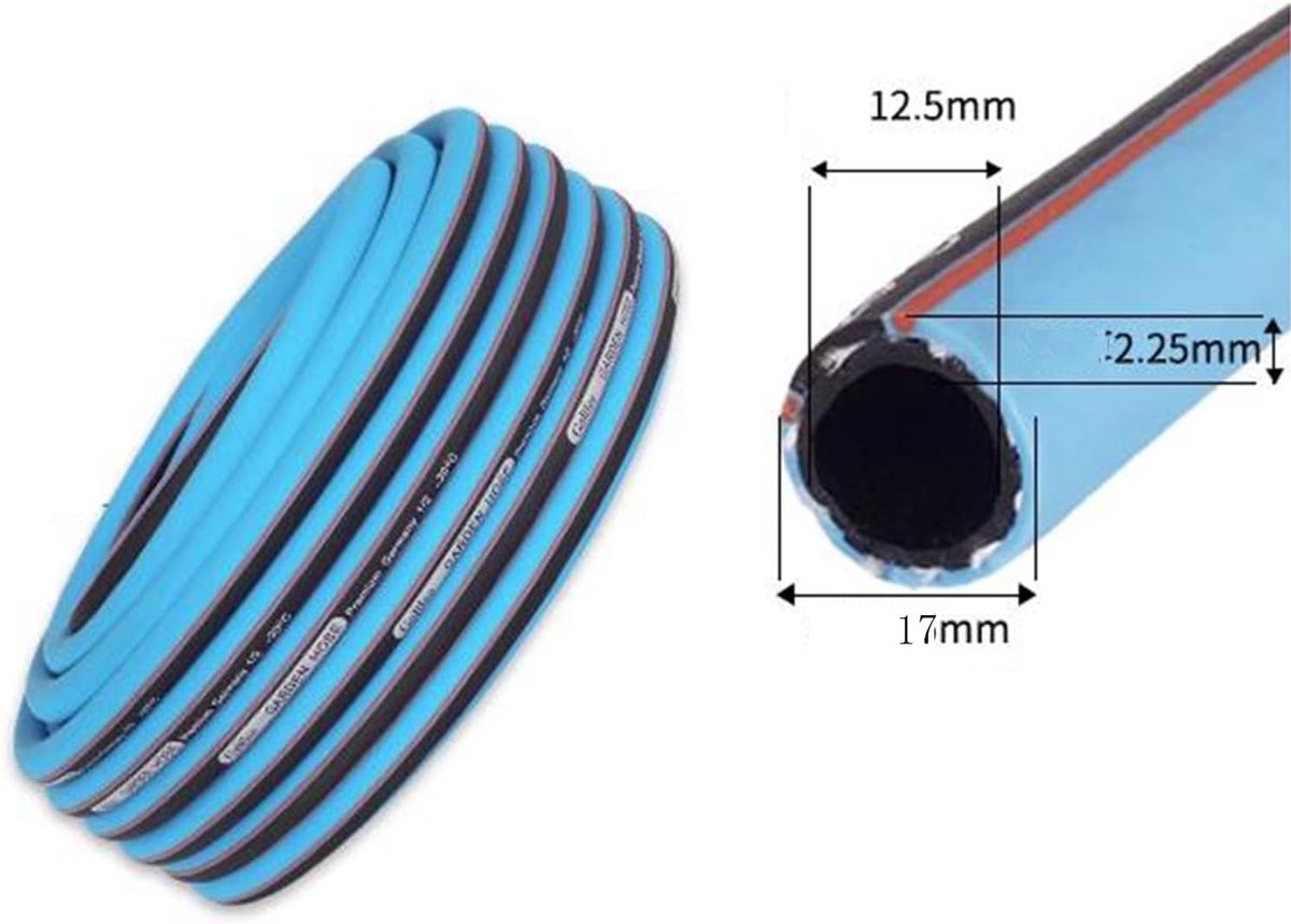 Tuinslang PVC - Waterslang Flexibel - Gazon Besproeien - 3-Laags Versterkt - 45 m - Blauw – foto 7